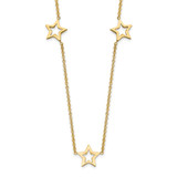 14K Open Stars 16 inch Necklace Plus 2 inch Extension