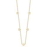 14K Open Stars 18 inch Necklace Plus 2 inch Extension