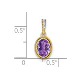14k Oval Amethyst and Diamond Pendant - PM-CC2F1999-7669