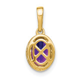 14k Oval Amethyst and Diamond Pendant - PM-CC2F1999-7669