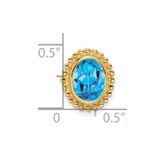 14k Oval Blue Topaz Chain Slide