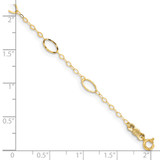 14k Oval Design Diamond-cut 7.25 inch Bracelet