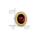 14k Oval Garnet Chain Slide