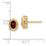 14k Oval Garnet Post Earrings