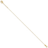 14K Oval Link Chain with Diamond-cut Heart Cage Dangle 10 inch Anklet Plus 1 inch Extender