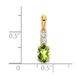14K Oval Peridot and Diamond Pendant - PM-DD2D16B1-8915