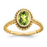 14k Oval Peridot Ring