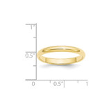 10k Yellow Gold 3mm Half Round Wedding Band Size 4