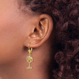 14K Palm Tree Leverback Earrings - TF-98B6C8CA-2130