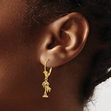 14K Palm Tree Leverback Earrings - TF-A6E09B32-1256