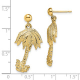 14k Palm Tree Post Dangle Earrings