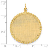 14k Patterned .013 Gauge Engravable Rope Disc w/Satin Back - XM-33D342F9-9753