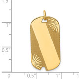 14k Patterned .018 Gauge Engravable Dog Tag Disc Charm - XM-B37A57A3-1684