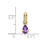 14K Pear Amethyst and Diamond Pendant - PM-2B1673EC-4552