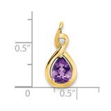14k Pear Amethyst and Diamond Pendant - PM-3D2AEDAC-5573