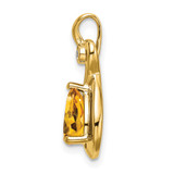 14k Pear Citrine and Diamond Pendant - PM-06B112FF-9338