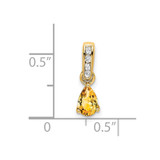 14K Pear Citrine and Diamond Pendant - PM-B8DBCF37-6186