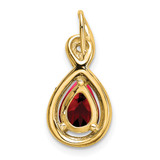 14k Pear Garnet and Diamond Pendant