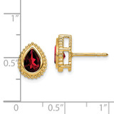 14k Pear Garnet Post Earrings