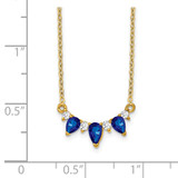 14k Pear Sapphire and Diamond 18 inch Necklace