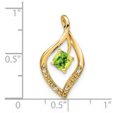 14k Peridot and Diamond Pendant - PM-2312002C-3037