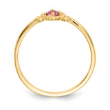 14K Pink Tourmaline Birthstone Heart Ring
