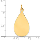 14k Plain .009 Gauge Engravable Raindrop Disc Charm - XM-1C919A20-1879