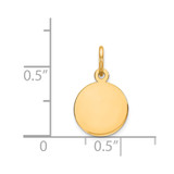 14k Plain .011 Gauge Circular Engravable Disc Charm - XM-2F72D645-4510