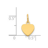 14k Plain .011 Gauge Engravable Heart Disc Charm - XM-44D0F3FD-2074