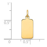 14k Plain .011 Gauge Engravable Rectangular Disc Charm - XM-8181289B-6303