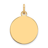 14k Plain .013 Gauge Circular Engravable Disc Charm - XM-148C24E0-8563