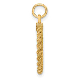 14k Plain .013 Gauge Circular Engravable Disc with Rope Charm - XM-EA9D9A7E-6475