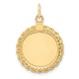 14k Plain .013 Gauge Circular Engravable Disc with Rope Charm - XM-EA9D9A7E-6475