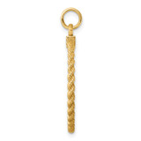 14k Plain .013 Gauge Circular Engravable Disc with Rope Charm - XM-FCA2AA68-9920