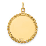 14k Plain .013 Gauge Circular Engravable Disc with Rope Charm - XM-FCA2AA68-9920