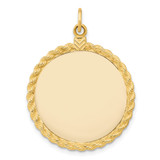 14k Plain .013 Gauge Circular Engravable Disc with Rope Charm - XM-FEF2C192-7606