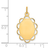 14k Plain .013 Gauge Engravable Flower Disc Charm - XM-1B68CEBC-2390