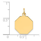 14k Plain .013 Gauge Engravable Octagonal Disc Charm - XM-AEE18F29-8330