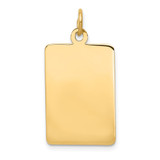 14k Plain .013 Gauge Rectangular Engravable Disc Charm - XM-9BB17365-1230