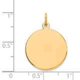 14k Plain .018 Gauge Circular Engravable Disc Charm - XM-B1A513B7-4411