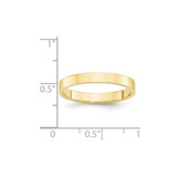 10k Yellow Gold 3mm Lightweight Flat Wedding Band Size 7.5