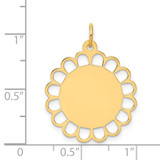 14k Plain .018 Gauge Engravable Flower Disc Charm - XM-D3673867-6848
