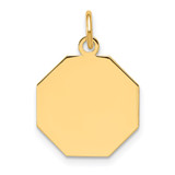 14k Plain .018 Gauge Engravable Octagonal Disc Charm - XM-527730B4-3763