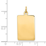 14k Plain .018 Gauge Rectangular Engravable Disc Charm - XM-97735456-4615