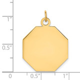 14k Plain .027 Gauge Engravable Octagonal Disc Charm - XM-81DC3F1E-9100