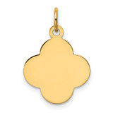 14k Plain .027 Gauge Engravable Quadrafoil Disc Charm
