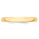 10k Yellow Gold 3mm Lightweight Half Round Wedding Band Size 13.5