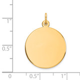 14k Plain .035 Gauge Circular Engravable Disc Charm - XM-C66E5589-1494