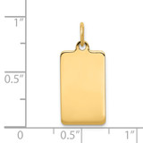 14k Plain .035 Gauge Rectangular Engravable Disc Charm - XM-29B128B9-6000