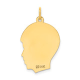 14k Plain Medium .009 Gauge Facing Right Engravable Boy Head Charm - XM-B7DDD276-1325